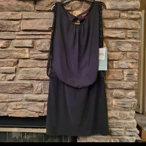 NWT BLACK DROP WAIST EMBELLISHED DRESS SZ 12
